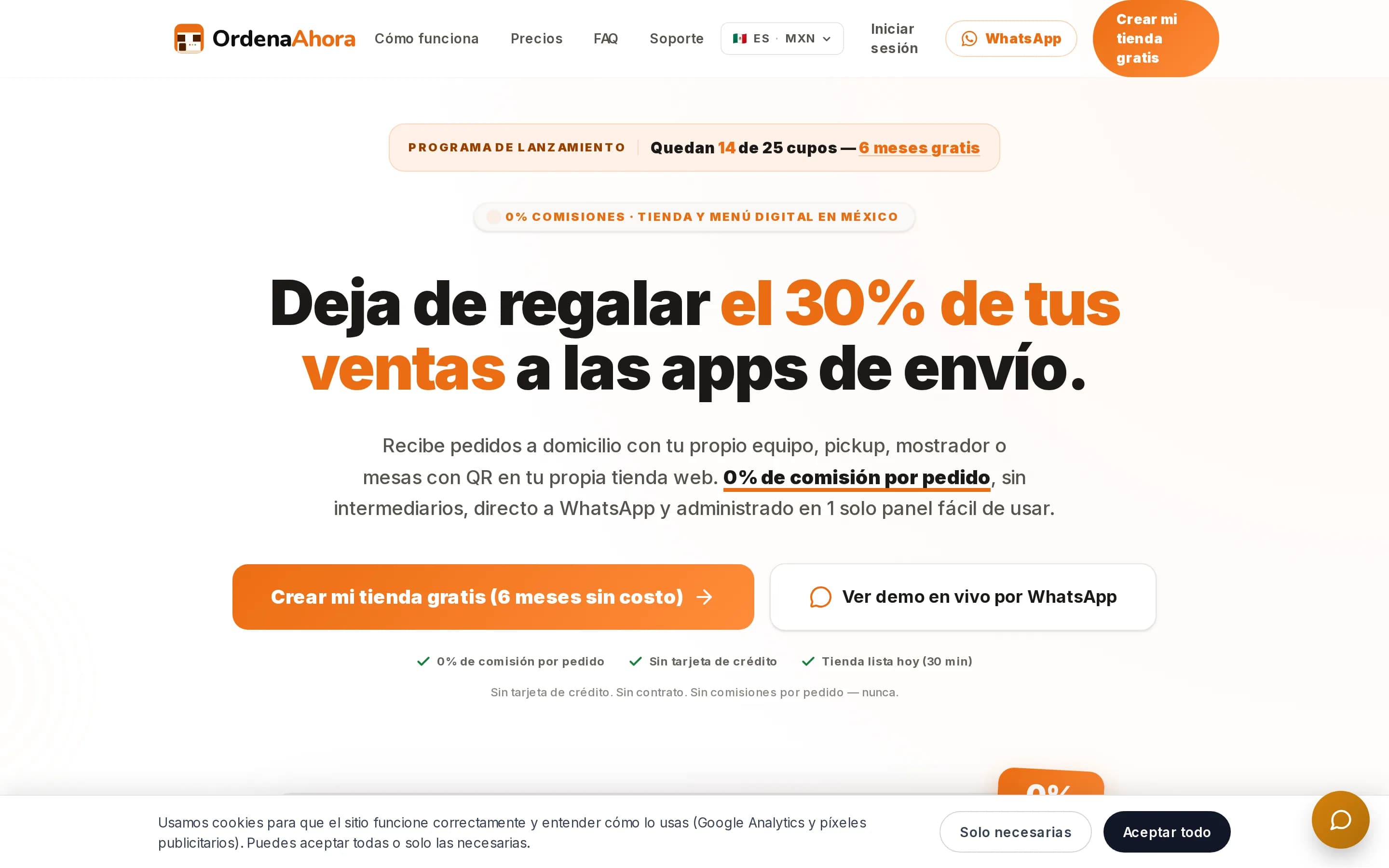 OrdenaAhora — Plataforma de gestión de pedidos desarrollada por ServerStack
