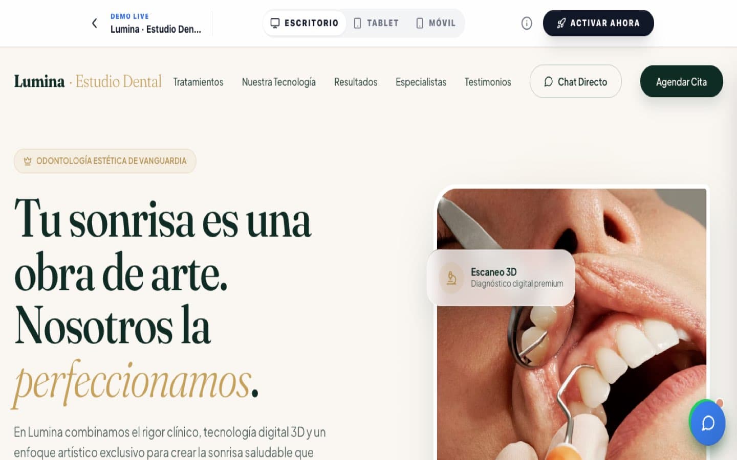 Preview de Lumina · Dental